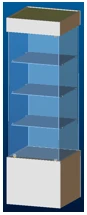 واجهة عرض جزيرة بزجاج مثبت - 600 × 600 × h 2000