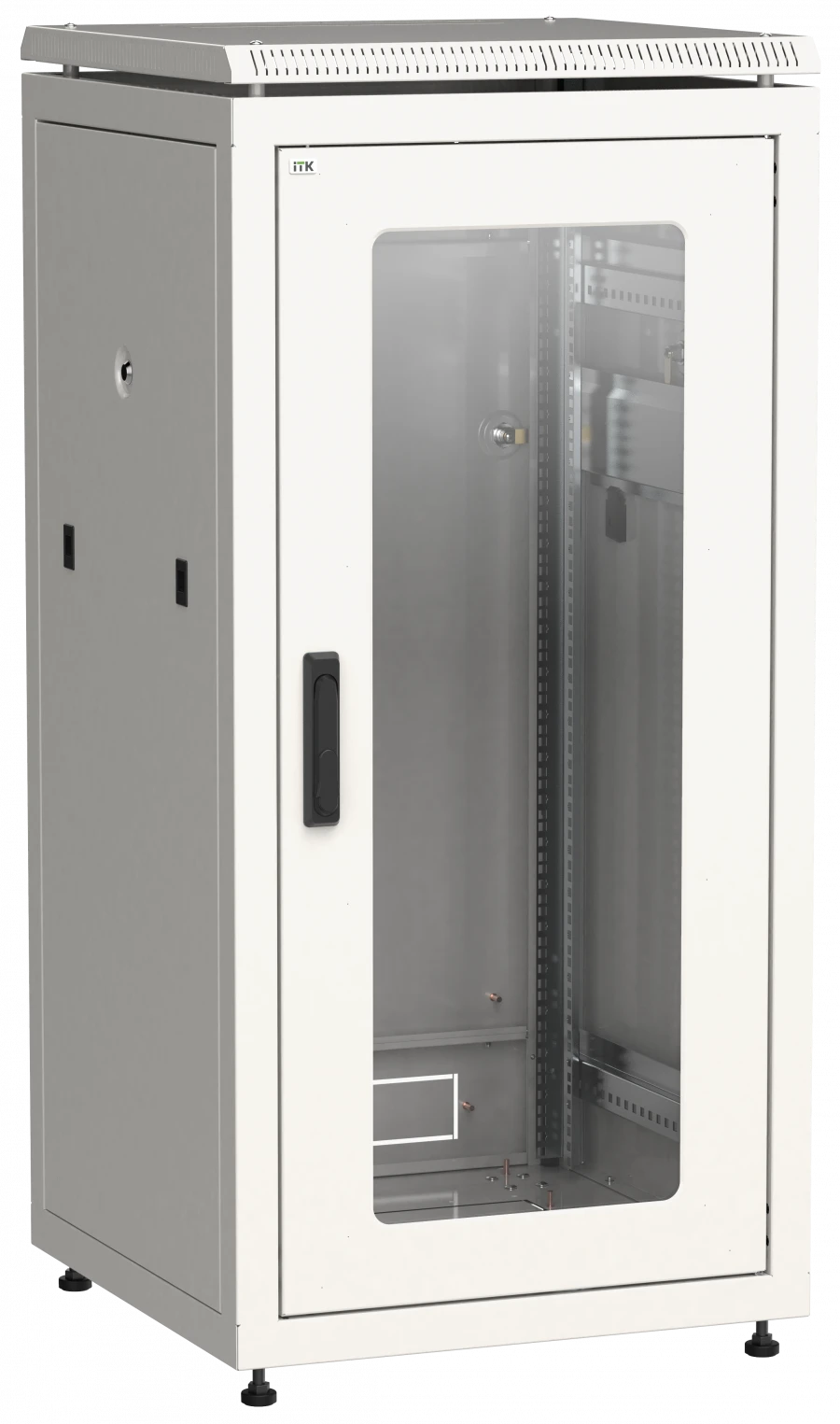 19" Network Cabinet LINEA N 24U 600x800mm Glass Door Gray LN35-24U68-G