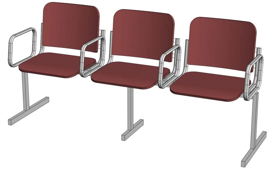 Multi-Seat Sectional with Upholstered Fabric/Vinyl, Model SMOPk