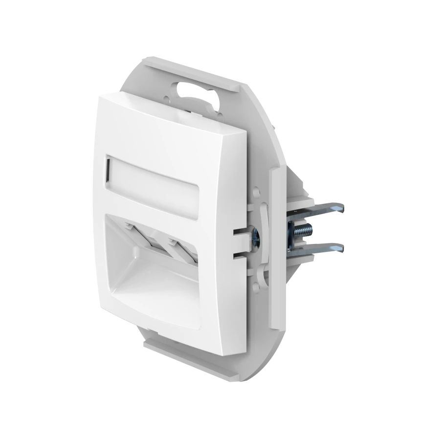 Caduceus Aling Prestige Double Telephone Socket 2xRJ12 6P6C Cat. 3, White, Art. 60131.0