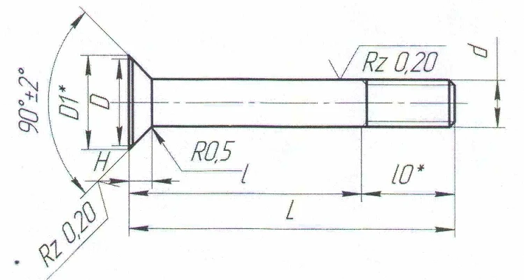 Countersunk Head Bolts 704.00.0160AC, TA.002-008, 704.00.160