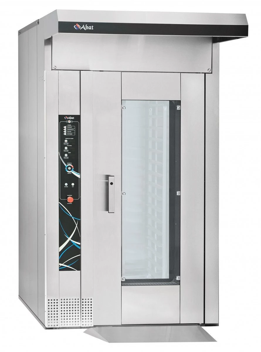 فرن الخبز الدوار RPSh-16-6-4 مع عربة TSHG-16-6-4، 16 مستوى 600x400 مم