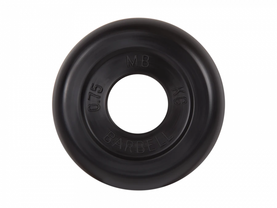 Standard Rubber Coated Disc, Black, 26mm, 0.75kg - MB-PltB26-0.75