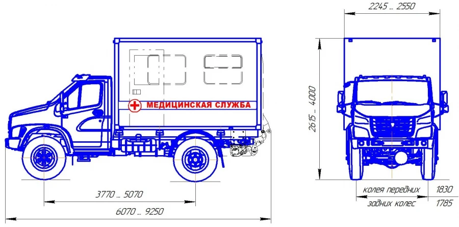 Medical Service Van on GAZ Chassis Type 47192 Model 37193Z