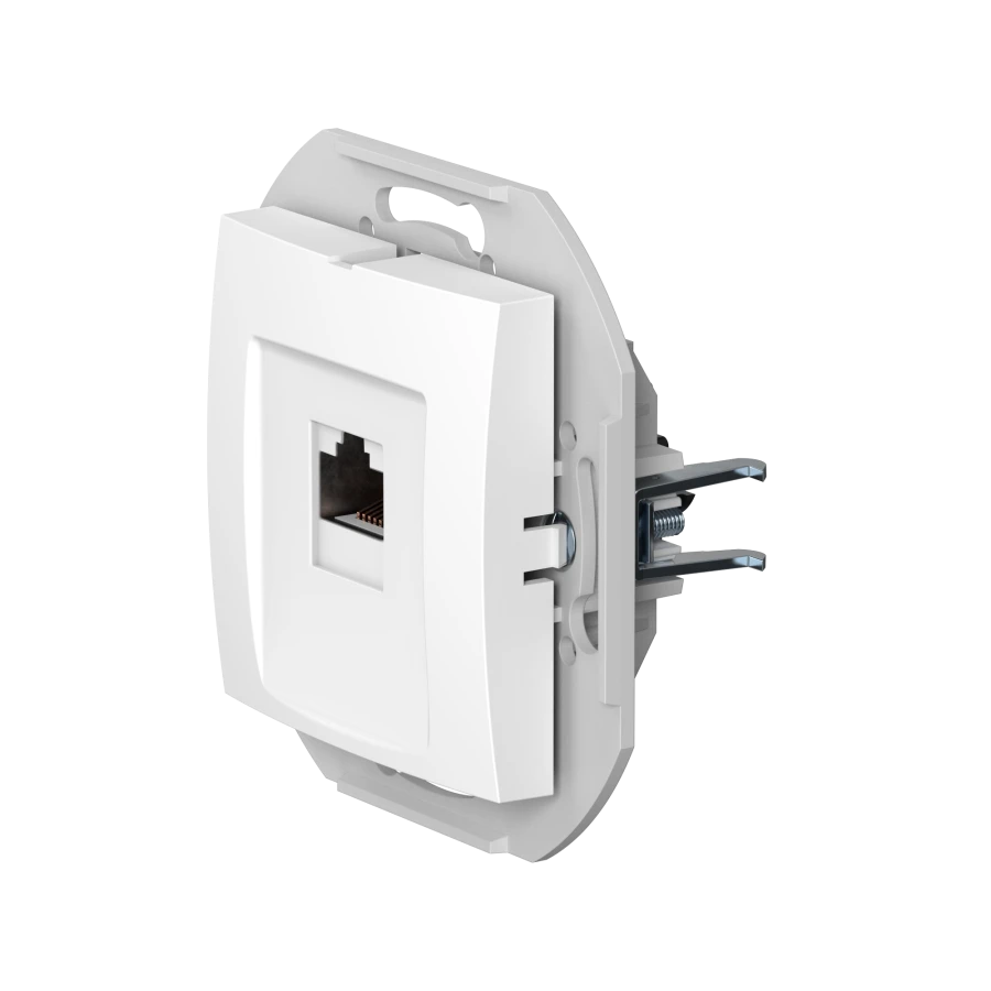 مقبس كمبيوتر مخفي التركيب CADUCEUS ALING PRESTIGE مع وحدة Keystone RJ45 Cat.6 UTP، أبيض، فن. 60150.0