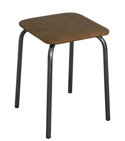Fabric or Faux Leather Stool T-2 with Metal Frame by Edelwood