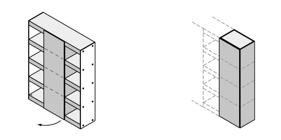 خزانة مكتب خشبية - مجموعة أثاث "Glass.Go