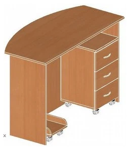 Desk with Mobile Drawer Unit Art. U.02.12, U.06.0, U.02.16
