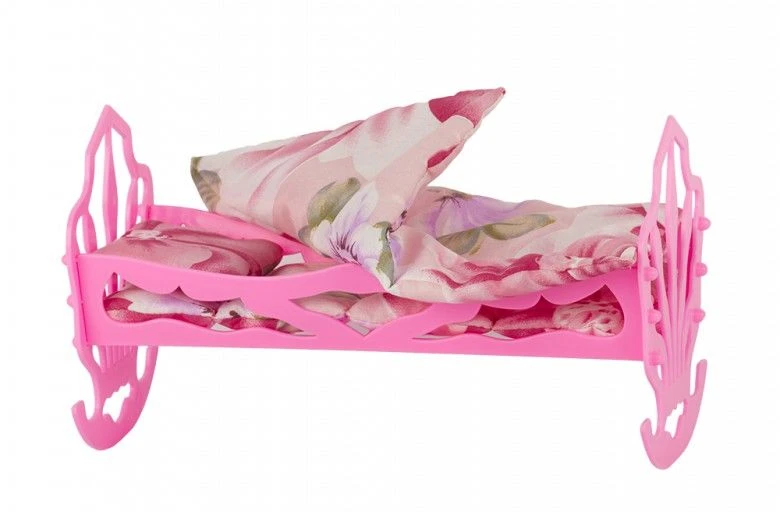 Doll Bed Toy with Bedding Set (Mattress, Pillow, Blanket) - 4 pcs