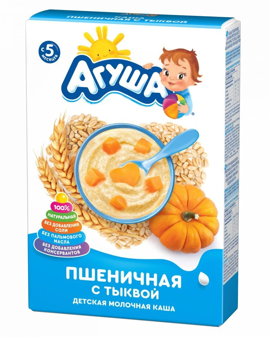 Instant Dry Milk Wheat Porridge with Pumpkin and Prebiotics "Agusha", 200g
