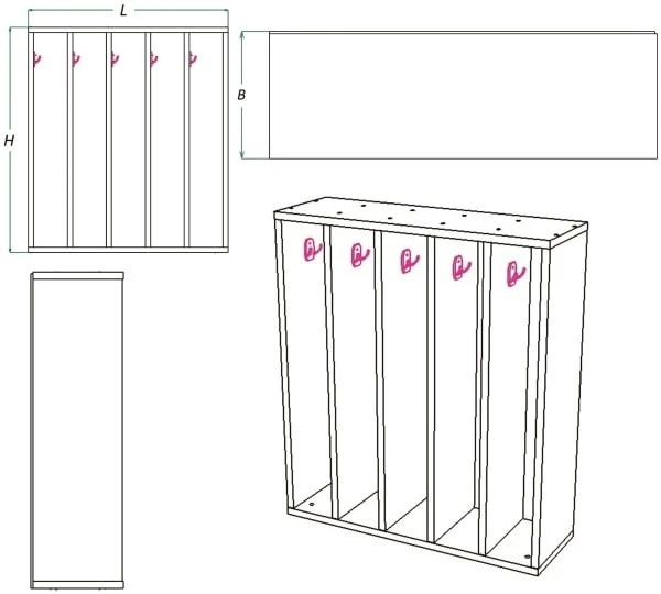 Children's Sectional Towel Rack for Clothes and Hygiene (DSVP Series)