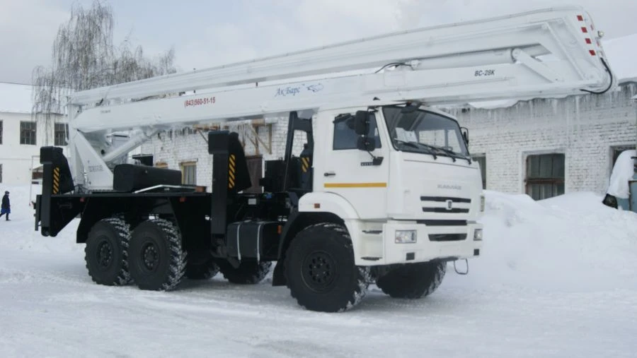 منصة العمل الهوائية BS-28 لشاحنات كاما 43118، كاما 5350، كاما 65115