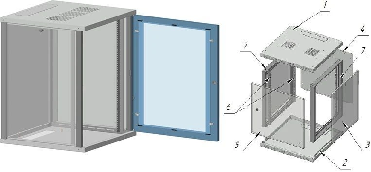 Wall-Mounted Telecommunication Cabinet 19" Model ШТ-С-18U-600x800-МГ