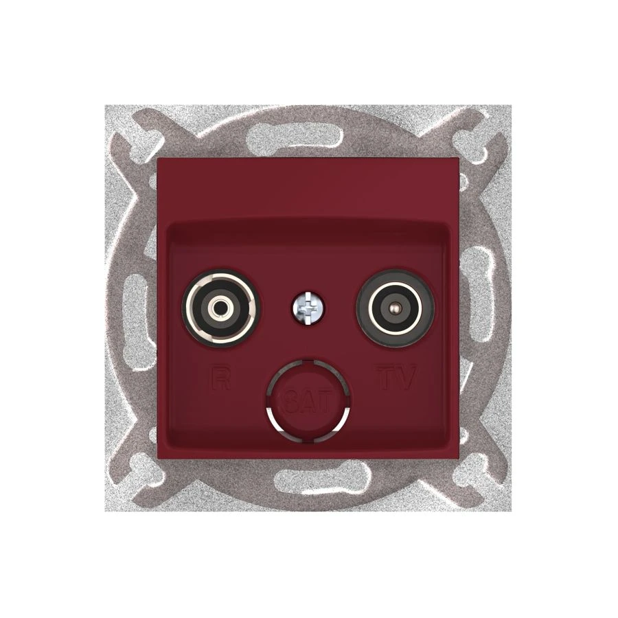 Hidden Installation TV/FM Antenna Socket, Burgundy, Art. 6012Z.3