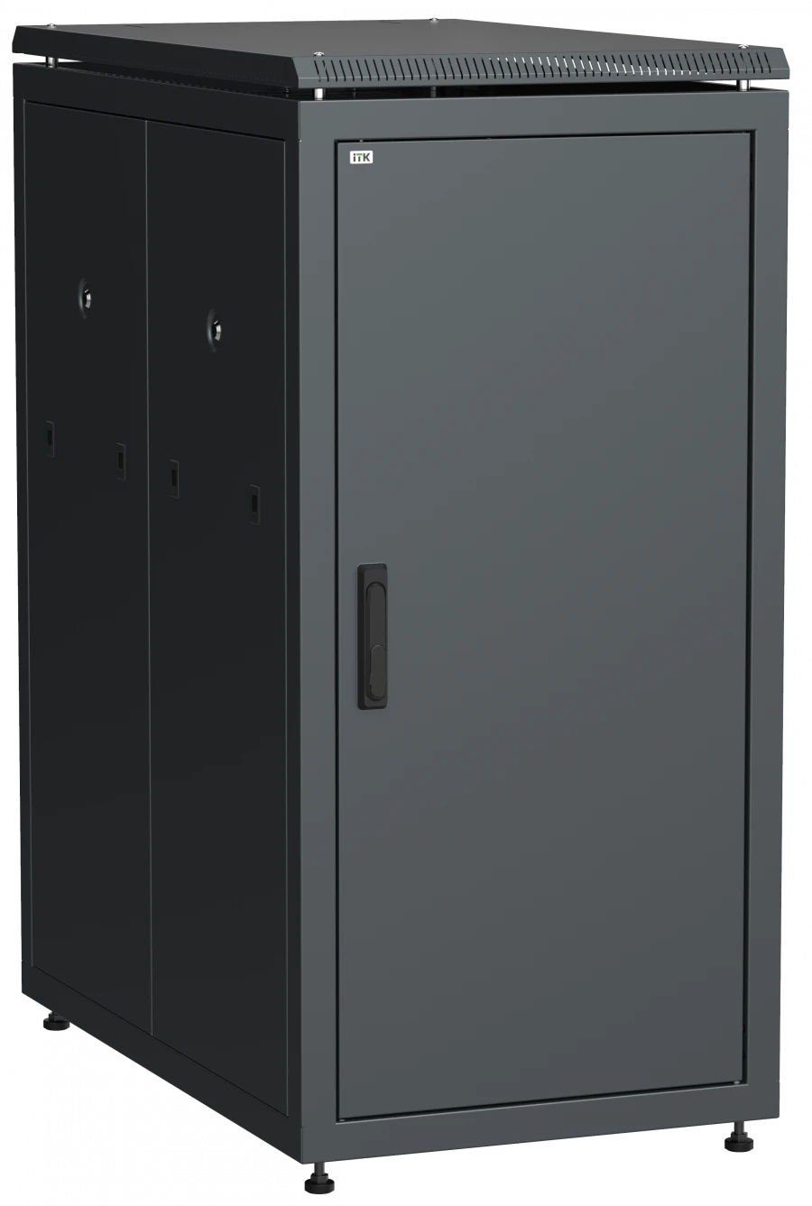 LINEA N 28U 19" Network Cabinet with Metal Front Door, Black - LN05-28U61-M
