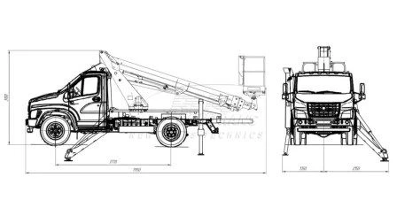 Hydraulic Aerial Platform AGP-18T GAZ-C41R13 17.8M 250KG 9.5M