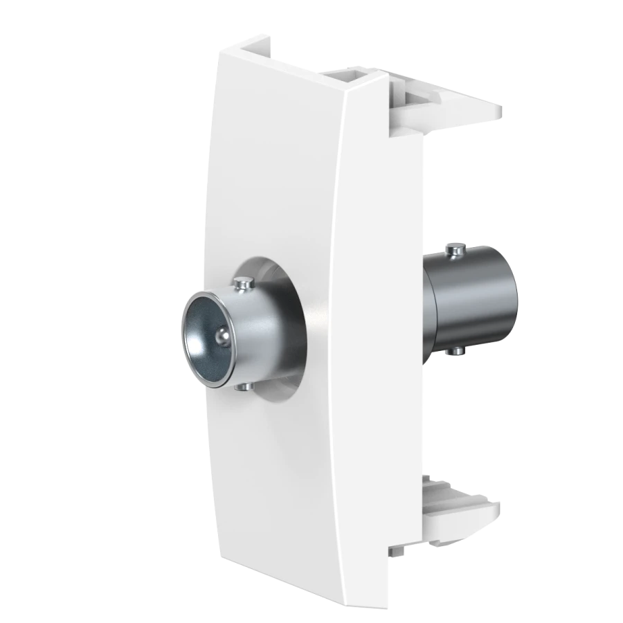 Caduceus Aling Mode + Antibacterial Hidden Installation Audio/Video Socket BNC/BNC 1M White A6628.0