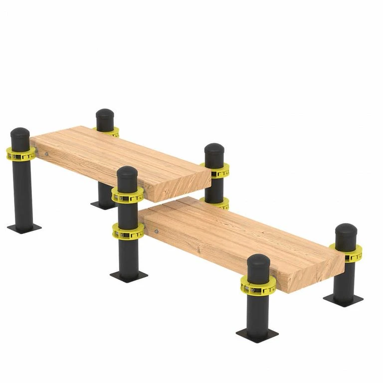 Double-Level Horizontal Gymnastics Bench for Push-Up Tests