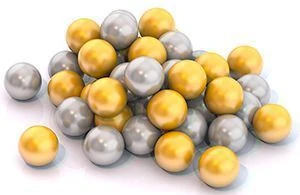 6 cm Diameter Colorful Ball Set (50 pcs) - Gold & Silver