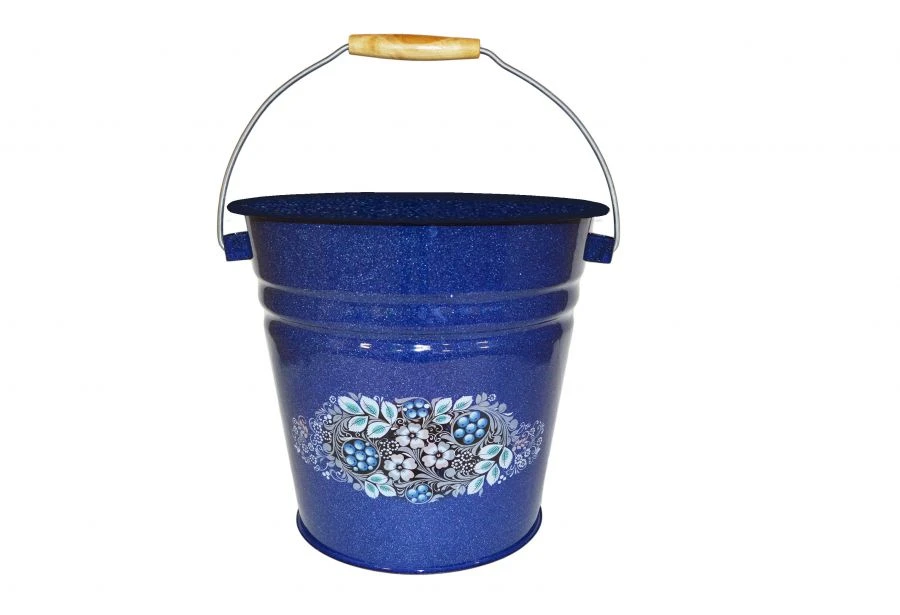Steel Enamel Bucket for Food Storage - 12L