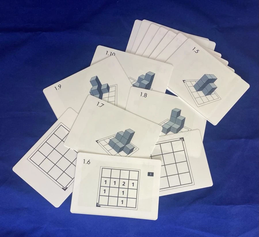 مجموعة بطاقات المهام لكتل خشبية غير مصبوغة №1