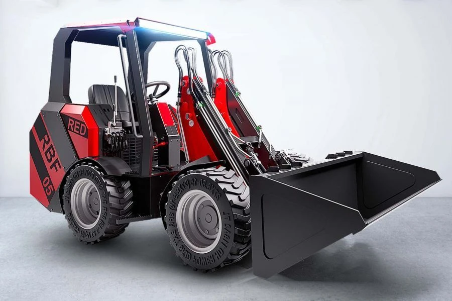 اللودار الأمامي RED RBA 05 صغير الحجم ذاتي الحركة مع دلو واحد