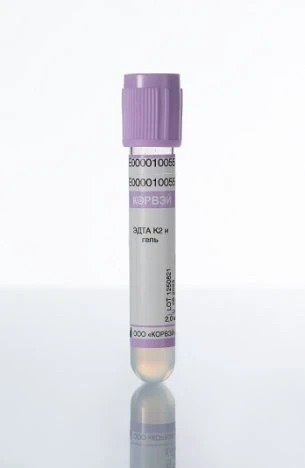 Vacuum Blood Collection Tubes with EDTA K2 and Gel, Corvey, Glass, 16*100 mm, 5.5 ml