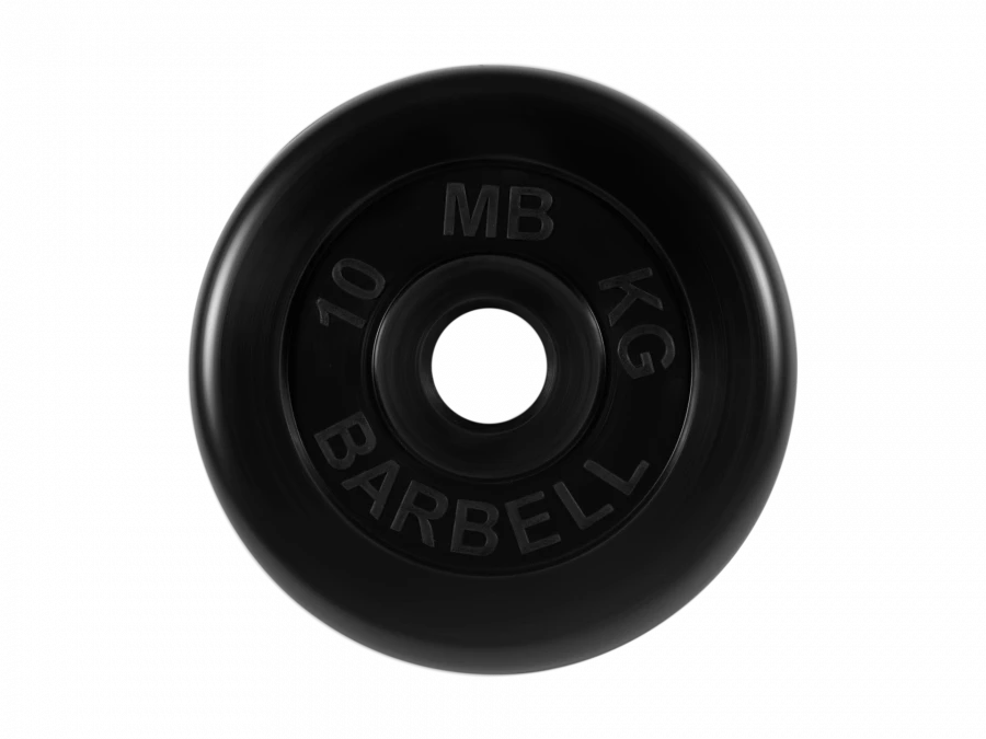 Rubber-Coated Standard Disc, Black, 51 mm, 10 kg - MB-PltB51-10