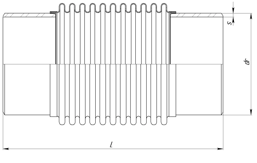 KCO Axial Compensator with Multi-Layer Stainless Steel Bellows for Welding, DN 15mm to 1200mm