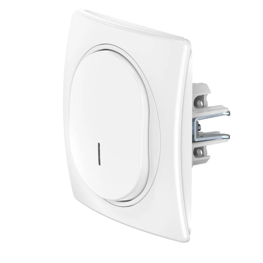 مفتاح كاديوس ألنج إيون أحادي مع مؤشر، 10AX، 250V، أبيض، مادة E627.00