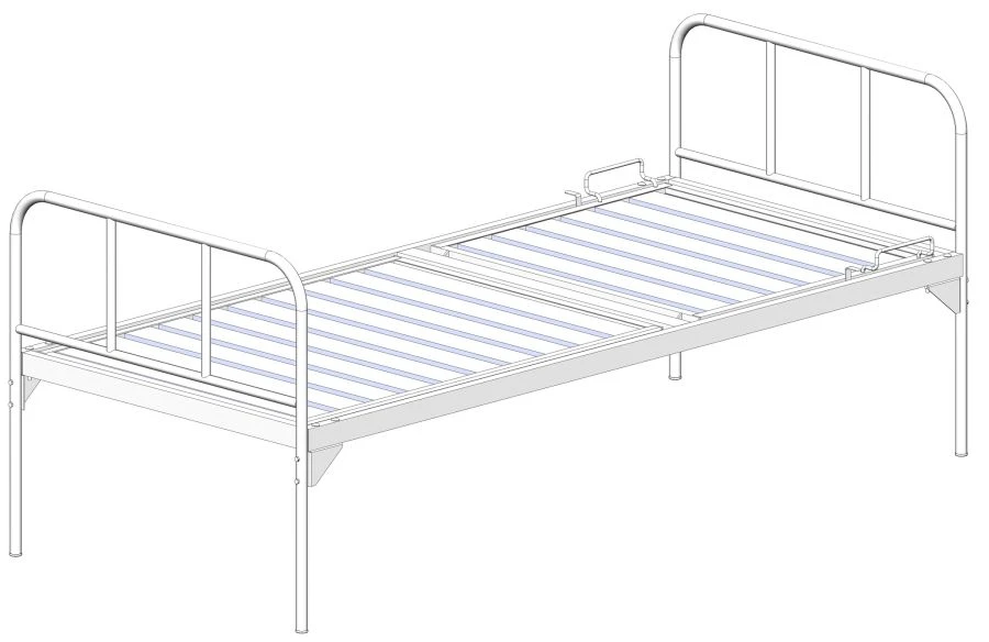 Hospital Bed with Headrest and Steel Frame for Patient Care KFO-01-MSK