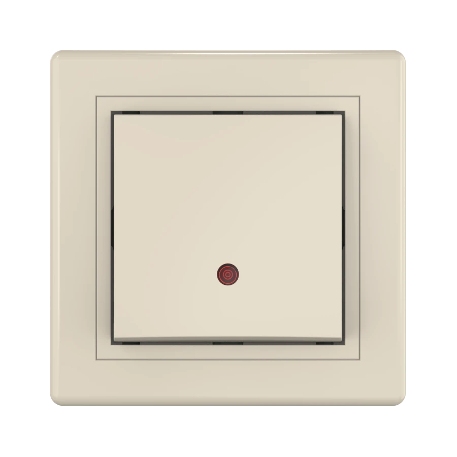 Caduceus Aling Prestige One-Gang Switch with Indicator 16A, 250V - Beige, Model 619