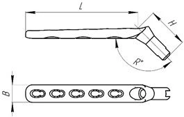 Non-Sterile Implantable Bone Plate DBV with Holes (2...16, Length 50...273mm, 135g, 140g, 145g, Slot 6,7)