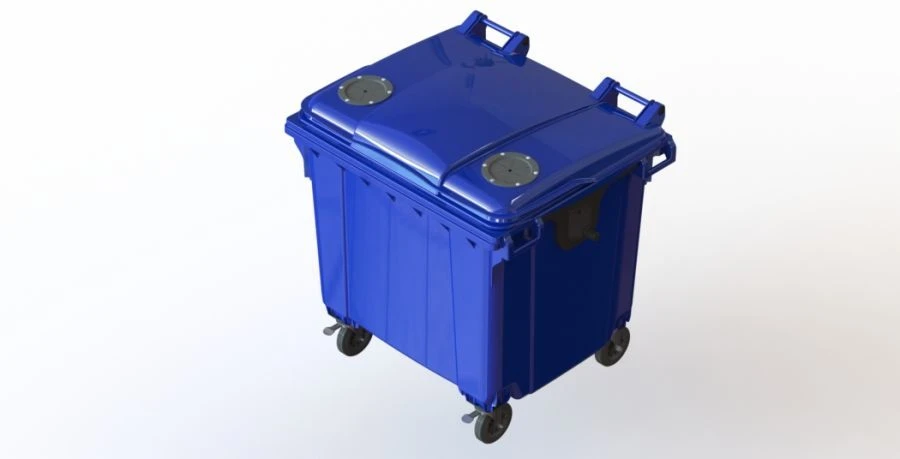 Mobile Waste Container 1100L Model Art.22.C19.V (20.800.60.PE; 21.050.60.PE.V)