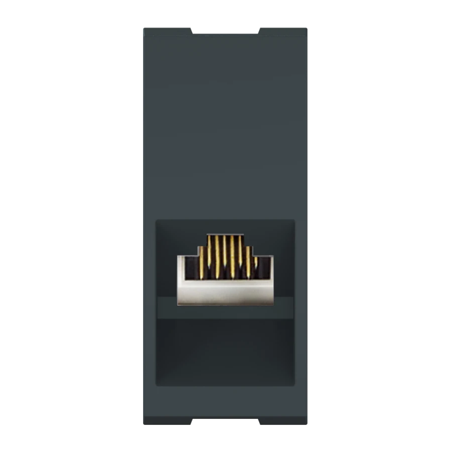 Caduceus Aling Mode Hidden Installation Keystone RJ45 Socket Cat.6 FTP 1M Anthracite Art. 665S.A