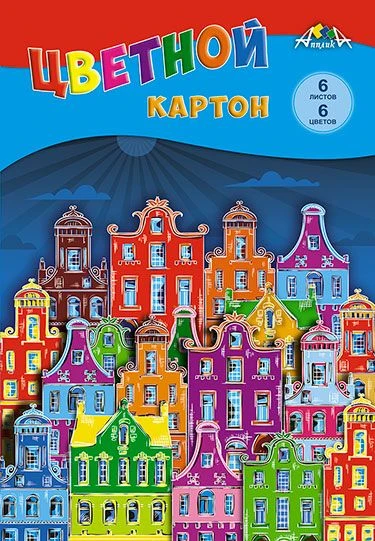 ورق كرتون ملون A4 6 أوراق 6 ألوان - ت.م. أبليكا