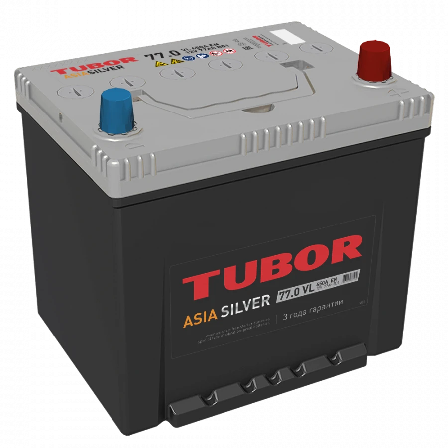 TUBOR ASIA SILVER Lead-Acid Starter Battery 6СТ-77.1(0) VL В01