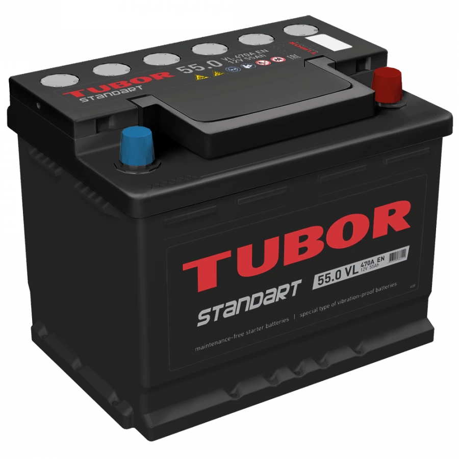 Lead-Acid Starter Battery TUBOR STANDART 6СТ-55.1(0) VL