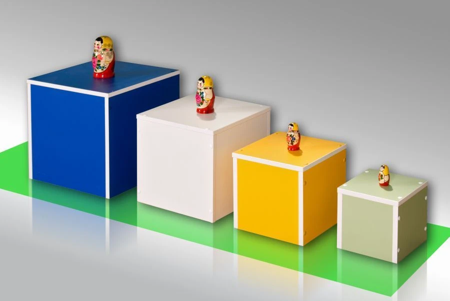 Colorful Stacking Cubes Set - Varied Heights and Colors