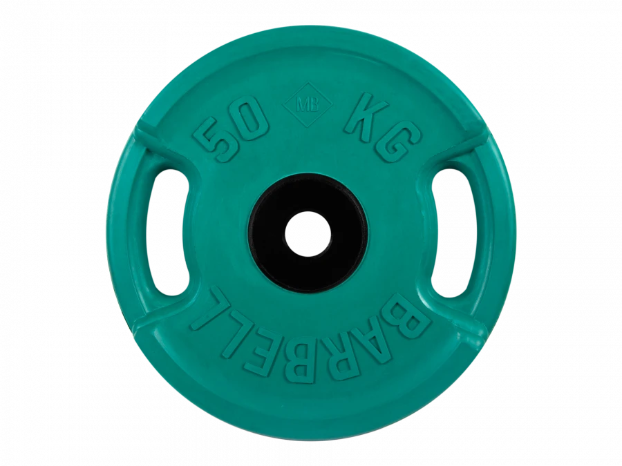 Rubber-Coated Weight Disc "Euro-Classic" with Handles, 50 kg, 51 mm