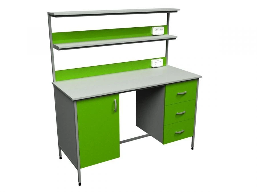 Laboratory Workbench with 2 Cabinets and Overhead Unit LSKN-2