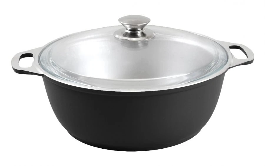5L Aluminum Cast Casserole with Glass Lid - Kukmara