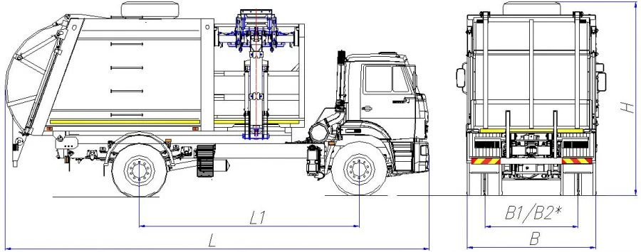 شاحنة جمع النفايات ذات التحميل الجانبي موديل MK-4555-05