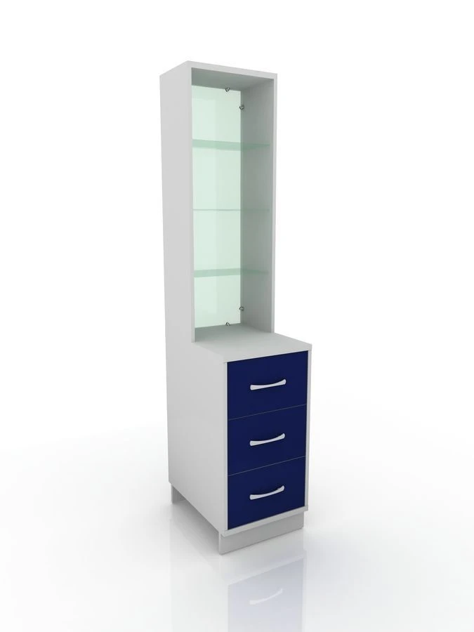 Medical Display Cabinet with Base, Model 301-001-5, 450x600x2100 mm