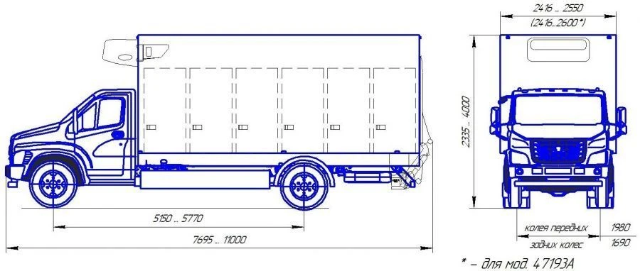 Isothermal or Refrigerated Van for Diesel Trucks over 3.5t - Type 47