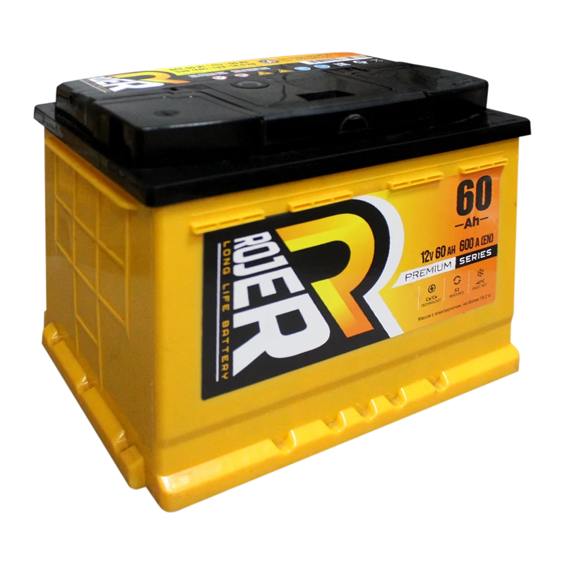 Lead Acid Starter Battery for Internal Combustion Engines 12V ROJER Premium Series