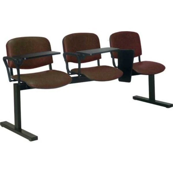 Multi-seat Section with Upholstery Fabric/Vinyl, Fixed Seat, Folding Desk Model: SMNPP by Edelwood