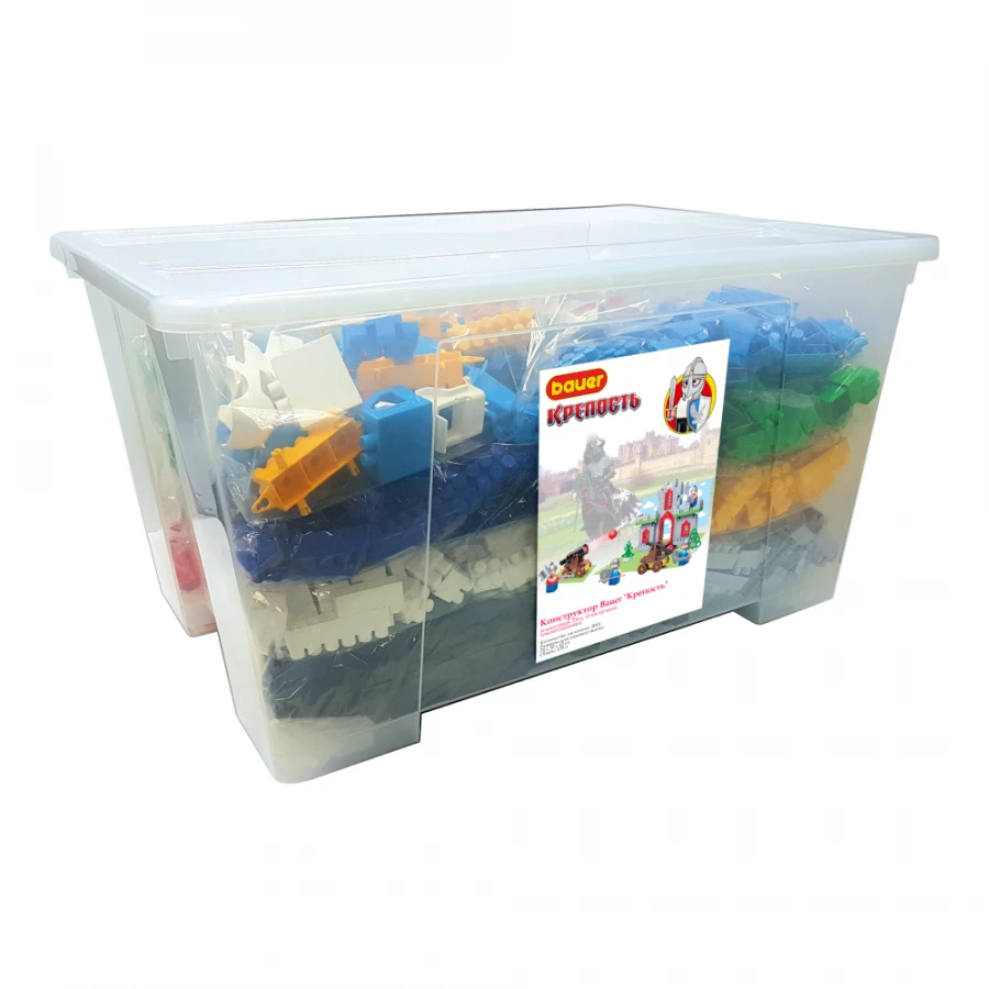 مجموعة بناء باور "الحصن" مع حاوية سعة 130 لتر، 15 تعليمات، ملصقات موضوعية