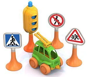 مجموعة "علامات الطريق" رقم 2 (إشارة مرور، 3 علامات، سيارة "نورديك")