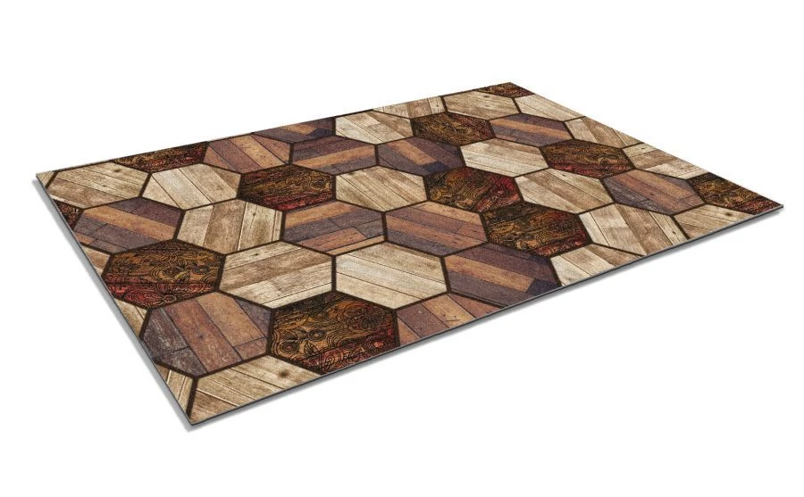 SHAHINTEX DIGITAL PRINT Absorbent Door Mat "Parket" 50x80 Brown